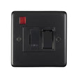 EuroLite Electrical Matt Black / Switched Fuse Spur / (With Black Trim) Eurolite Stainless Steel Switched Fuse Spur - Matt Black (With Black Trim)
