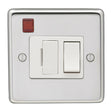 EuroLite Electrical Polished Stainless Steel / Switched Fuse Spur / (With White Trim) Eurolite Stainless Steel Switched Fuse Spur - Polished Stainless Steel (With White Trim)