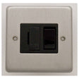 EuroLite Electrical Satin Stainless Steel / Switched Fuse Spur / (With Black Trim) Eurolite Stainless Steel Switched Fuse Spur - Satin Stainless Steel (With Black Trim)