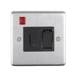 EuroLite Electrical Satin Stainless Steel / Switched Fuse Spur / (With Black Trim) Eurolite Stainless Steel Switched Fuse Spur - Satin Stainless Steel (With Black Trim)