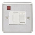 EuroLite Electrical Satin Stainless Steel / Switched Fuse Spur / (With White Trim) Eurolite Stainless Steel Switched Fuse Spur - Satin Stainless Steel (With White Trim)