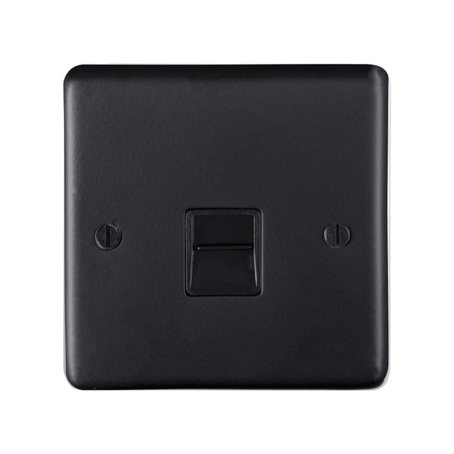 EuroLite Electrical Matt Black / Telephone Slave / (With Black Trim) Eurolite Stainless Steel Telephone Slave - Matt Black (With Black Trim)