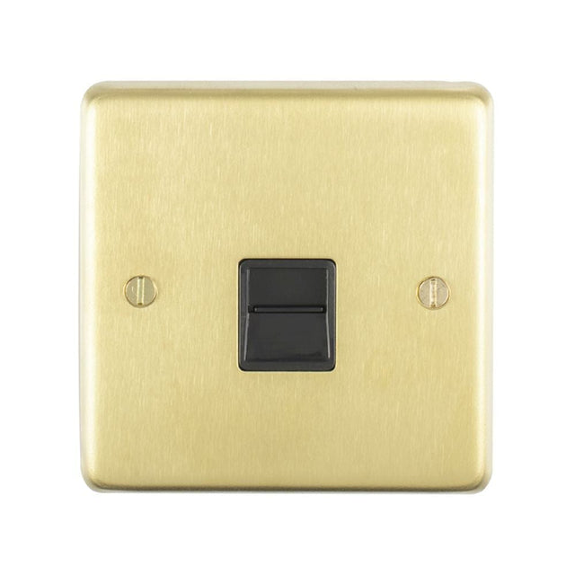 EuroLite Electrical Satin Brass / Telephone Slave / (With Black Trim) Eurolite Stainless Steel Telephone Slave - Satin Brass (With Black Trim)