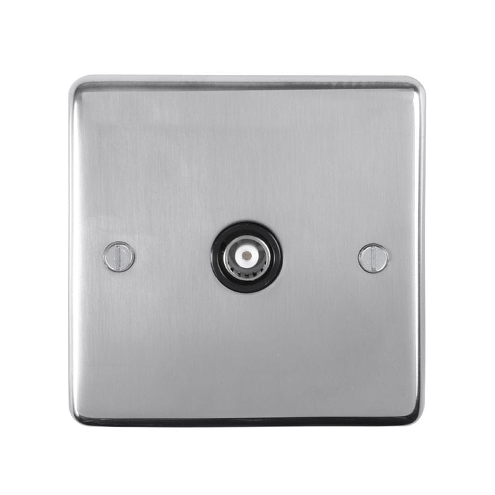EuroLite Electrical Polished Stainless Steel / TV / (With Black Trim) Eurolite Stainless Steel TV - Polished Stainless Steel (With Black Trim)