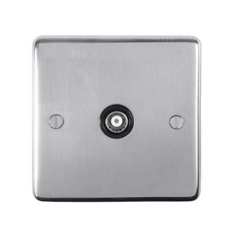 EuroLite Electrical Polished Stainless Steel / TV / (With Black Trim) Eurolite Stainless Steel TV - Polished Stainless Steel (With Black Trim)