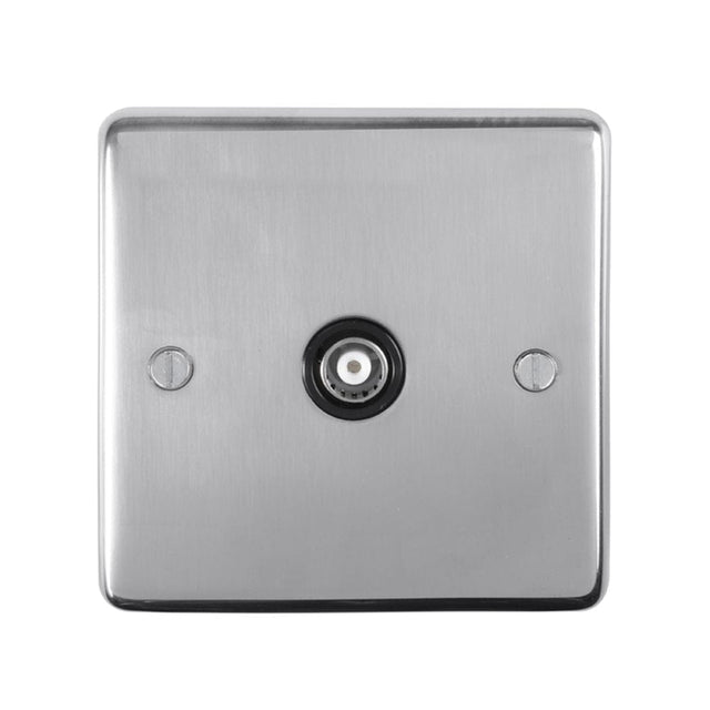 EuroLite Electrical Polished Stainless Steel / TV / (With Black Trim) Eurolite Stainless Steel TV - Polished Stainless Steel (With Black Trim)