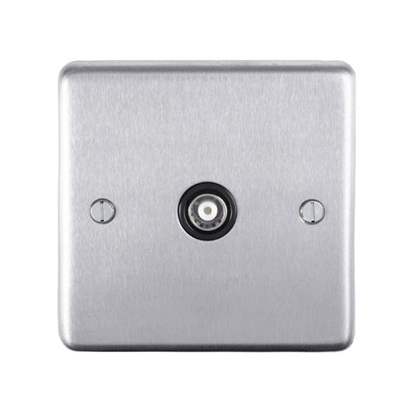 EuroLite Electrical Satin Stainless Steel / TV / (With Black Trim) Eurolite Stainless Steel TV - Satin Stainless Steel (With Black Trim)