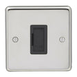 EuroLite Electrical Polished Stainless Steel / Unswitched Fuse Spur / (With Black Trim) Eurolite Stainless Steel Unswitched Fuse Spur - Polished Stainless Steel (With Black Trim)