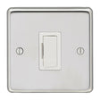 EuroLite Electrical Polished Stainless Steel / Unswitched Fuse Spur / (With White Trim) Eurolite Stainless Steel Unswitched Fuse Spur - Polished Stainless Steel (With White Trim)