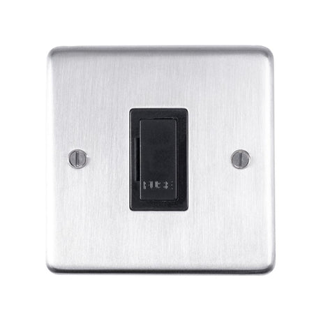 EuroLite Electrical Satin Stainless Steel / Unswitched Fuse Spur / (With Black Trim) Eurolite Stainless Steel Unswitched Fuse Spur - Satin Stainless Steel (With Black Trim)