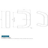 Eurospec Door Furniture Satin Stainless Steel / Pull Handles (Bolt Through) Eurospec - 19mm D Pull Handle 150mm Centres - Satin Stainless Steel