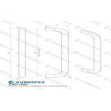 Eurospec Door Furniture Satin Stainless Steel / Pull Handles (Bolt Through) Eurospec - 19mm D Pull Handle 300mm Centres - Satin Stainless Steel
