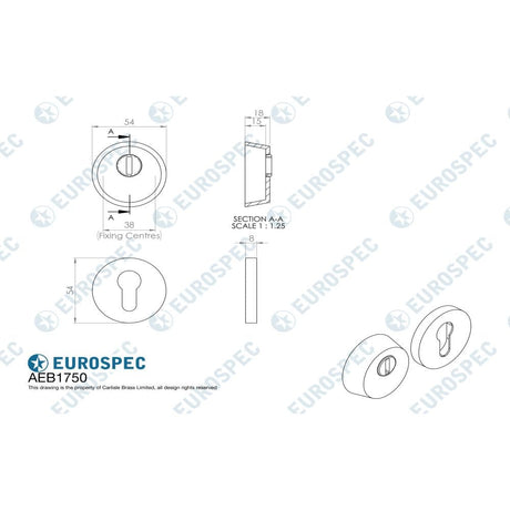 Eurospec Door Furniture Satin Stainless Steel / Euro Profile Escutcheons Eurospec - 2 Star Security Escutcheon Set