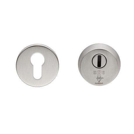 Eurospec Door Furniture Satin Stainless Steel / Euro Profile Escutcheons Eurospec - 2 Star Security Escutcheon Set