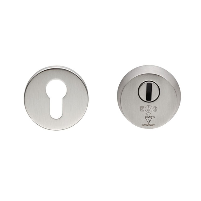Eurospec Door Furniture Satin Stainless Steel / Euro Profile Escutcheons Eurospec - 2 Star Security Escutcheon Set
