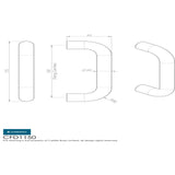 Eurospec Door Furniture Satin Stainless Steel / Pull Handles (Bolt Through) Eurospec - 22mm D Pull Handle 150mm Centres - Satin Stainless Steel