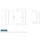 Eurospec Door Furniture Satin Stainless Steel Eurospec - 22mm D Pull Handles 225mm Centres - Satin Stainless Steel