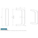 Eurospec Door Furniture Satin Stainless Steel Eurospec - 22mm D Pull Handles 300mm Centres - Satin Stainless Steel