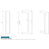 Eurospec Door Furniture Satin Stainless Steel / Pull Handles (Bolt Through) Eurospec - 30mm Mitred Pull Handle 450mm Centres - Satin Stainless Steel