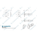 Eurospec Locks & Latches Matt Black / Tubular Mortice Latch / 2.5" Eurospec - 64mm Ce B/T Tubular Mortice Latch Radius - Matt Black