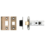 Eurospec Locks & Latches Antique Brass / Tubular Mortice Latch / 2.5" Eurospec - 64Mm Ce B/T Tubular Mortice Latch Square - Antique Brass