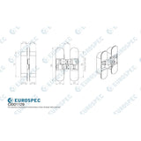 Eurospec Hinges Bronze Finish / Concealed Hinges / 3" (76mm) Eurospec - 75mm Ceam 3D Concealed Hinge 1129 - Bronze Plated