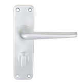 Eurospec Door Furniture Satin Anodised Aluminium / Bathroom Lock Handles Eurospec - Aluminium Lever on WC Backplate - Satin Anodised Aluminium