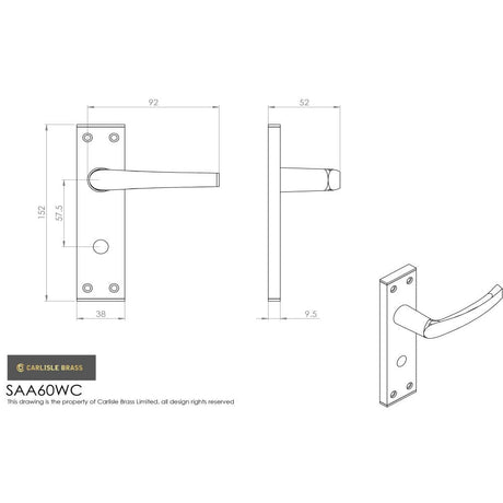 Eurospec Door Furniture Satin Anodised Aluminium / Privacy Handles Eurospec - Aluminium MIAL Lever on bathroom / privacy backplate - Satin Anodised