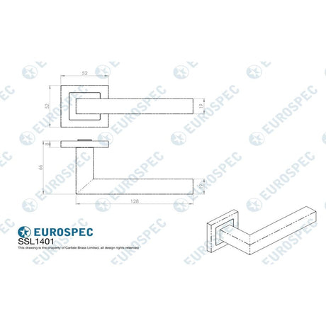 Eurospec Door Furniture Matt Black / Square Rose Eurospec - Alvar Designer Lever on Sprung Square Rose - Matt Black
