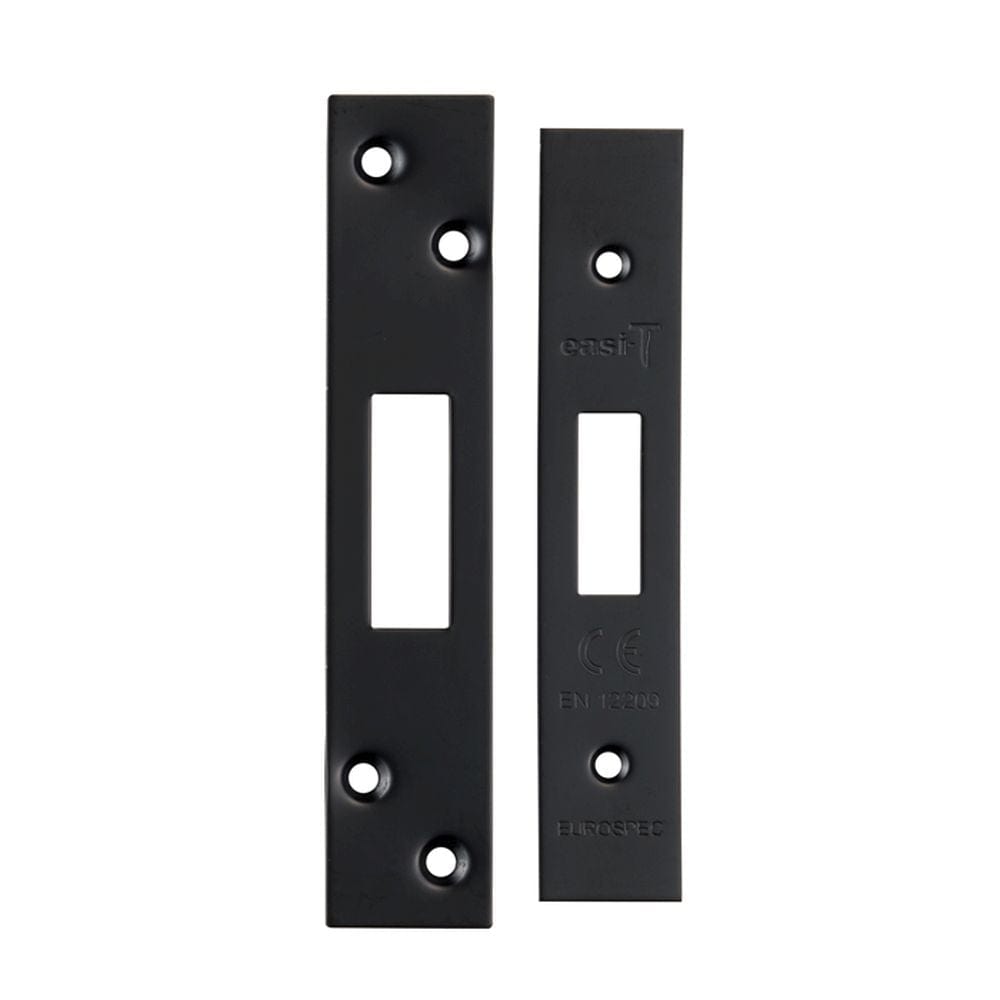 Eurospec Locks & Latches Matt Black / Forend Strike & Fixing Packs Eurospec - Architectural Deadlock Forend & Strike Pack - Matt Black