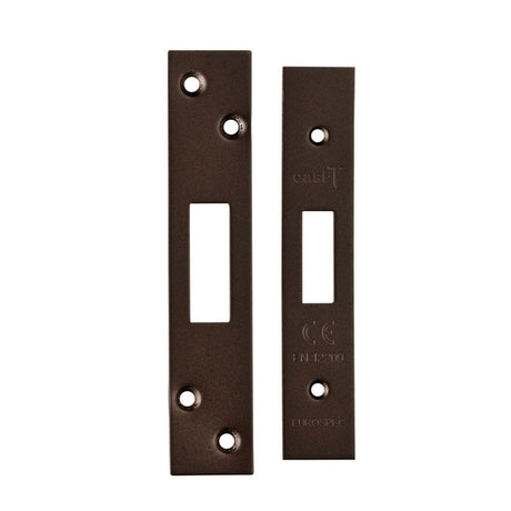 Eurospec Locks & Latches Matt Bronze / Forend Strike & Fixing Packs Eurospec - Architectural Deadlock Forend & Strike Pack - Matt Bronze