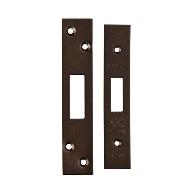 Eurospec Locks & Latches Matt Bronze / Forend Strike & Fixing Packs Eurospec - Architectural Deadlock Forend & Strike Pack - Matt Bronze