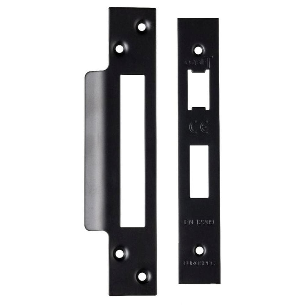 Eurospec Locks & Latches Matt Black / Forend Strike & Fixing Packs Eurospec - Architectural Sashlock Forend & Strike Pack - Matt Black