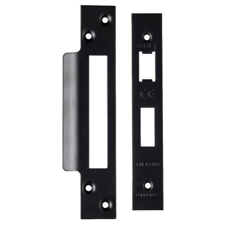 Eurospec Locks & Latches Matt Black / Forend Strike & Fixing Packs Eurospec - Architectural Sashlock Forend & Strike Pack - Matt Black
