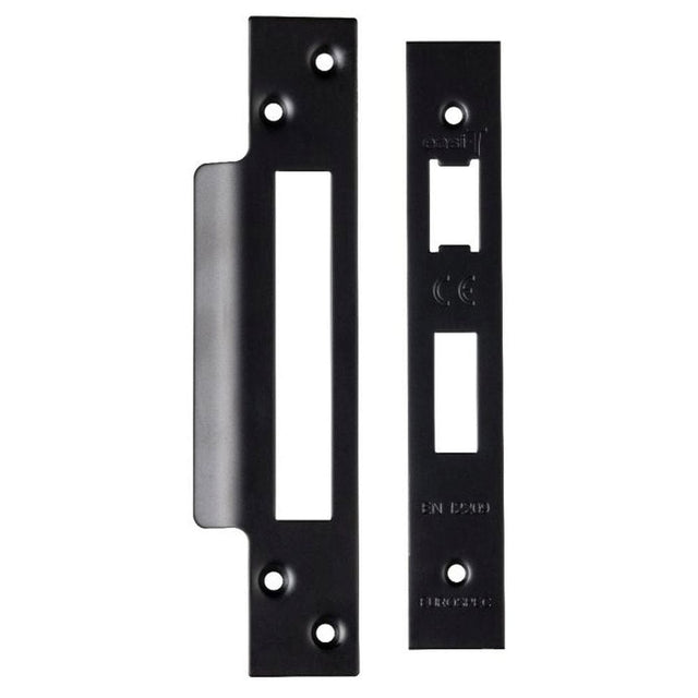 Eurospec Locks & Latches Matt Black / Forend Strike & Fixing Packs Eurospec - Architectural Sashlock Forend & Strike Pack - Matt Black
