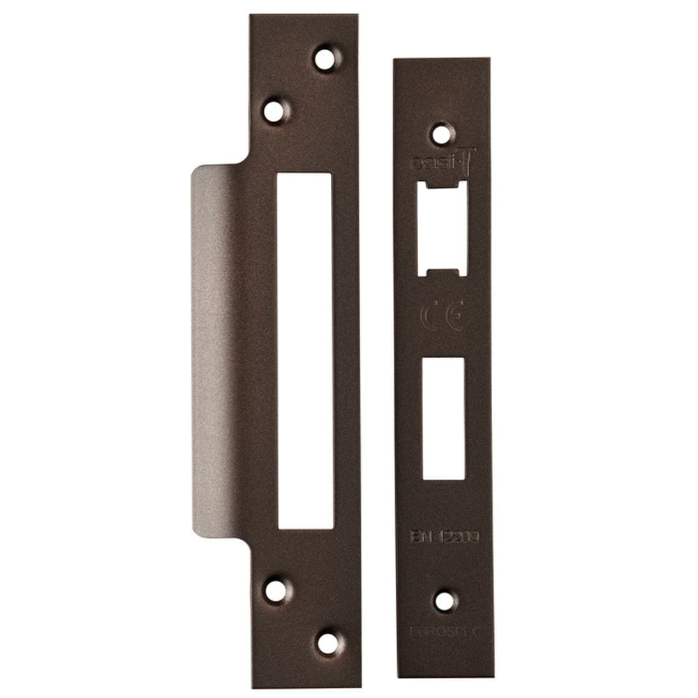 Eurospec Locks & Latches Matt Bronze / Forend Strike & Fixing Packs Eurospec - Architectural Sashlock Forend & Strike Pack - Matt Bronze