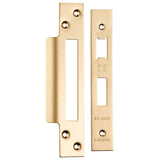 Eurospec Locks & Latches Satin Brass / Forend Strike & Fixing Packs Eurospec - Architectural Sashlock Forend & Strike Pack - Satin Brass