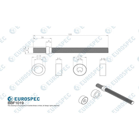 Eurospec Door Furniture Satin Stainless Steel Eurospec - Back To Back Fixing Pack - Satin Stainless Steel