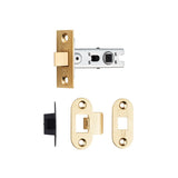 Eurospec Locks & Latches Electro Brass / Tubular Mortice Latch Eurospec - Bolt Through Tubular Latch Radius - Electro Brassed