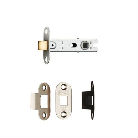 Eurospec Locks & Latches Nickel Plated / Tubular Mortice Latch Eurospec - Bolt Through Tubular Latch Radius - Nickel Plate