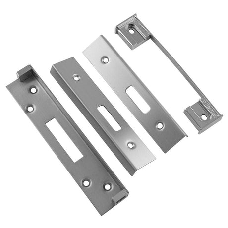 Eurospec Locks & Latches Satin Stainless Steel / Deadlock Rebate Sets Eurospec - BS Rebate Set (Deadlock) Cylinder - Satin Stainless Steel