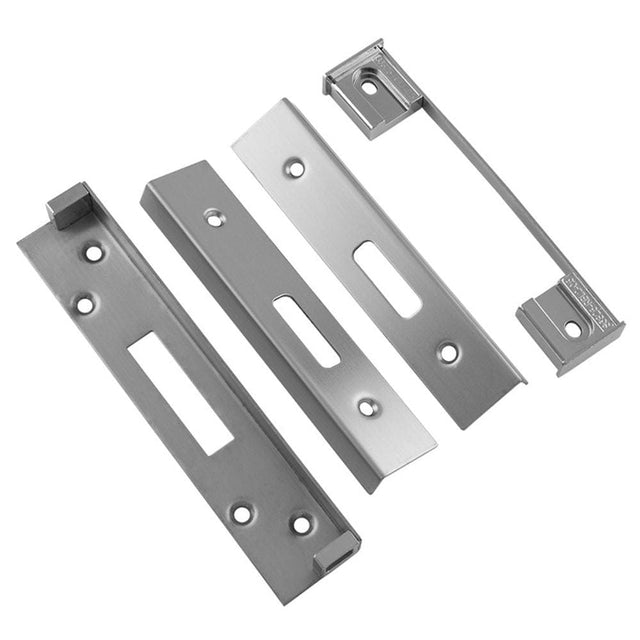Eurospec Locks & Latches Satin Stainless Steel / Deadlock Rebate Sets Eurospec - BS Rebate Set (Deadlock) Cylinder - Satin Stainless Steel