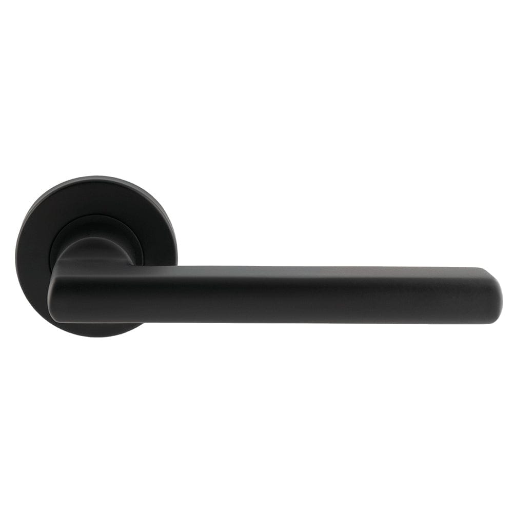 Eurospec Door Furniture Matt Black / Round Rose Eurospec - Carlton Lever on Sprung Rose - Matt Black