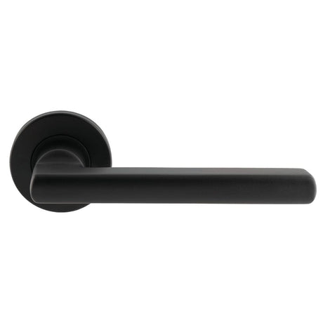 Eurospec Door Furniture Matt Black / Round Rose Eurospec - Carlton Lever on Sprung Rose - Matt Black