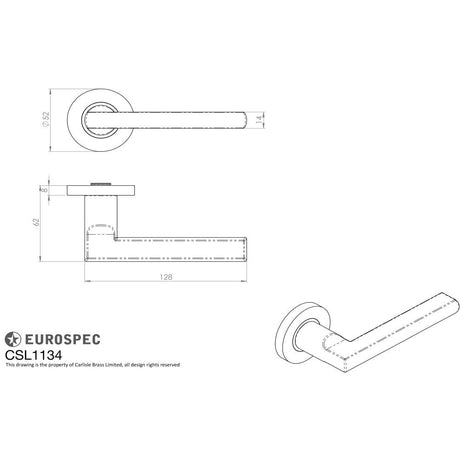 Eurospec Door Furniture Satin Stainless Steel / Round Rose Eurospec - Carlton Lever on Sprung Rose - Satin Stainless Steel