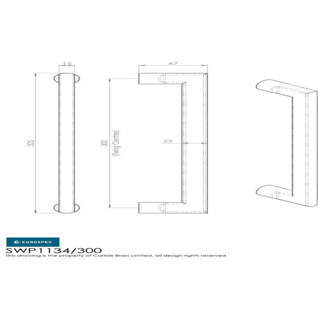 Eurospec Door Furniture Satin Stainless Steel / Pull Handles (Bolt Through) Eurospec - Carlton Pull Handle - Satin Stainless Steel