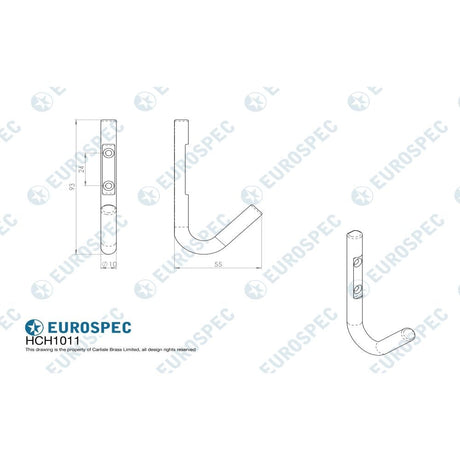 Eurospec Accessories Polished Stainless Steel / Single Coat Hooks Eurospec - Coat Hook - Bright Stainless Steel