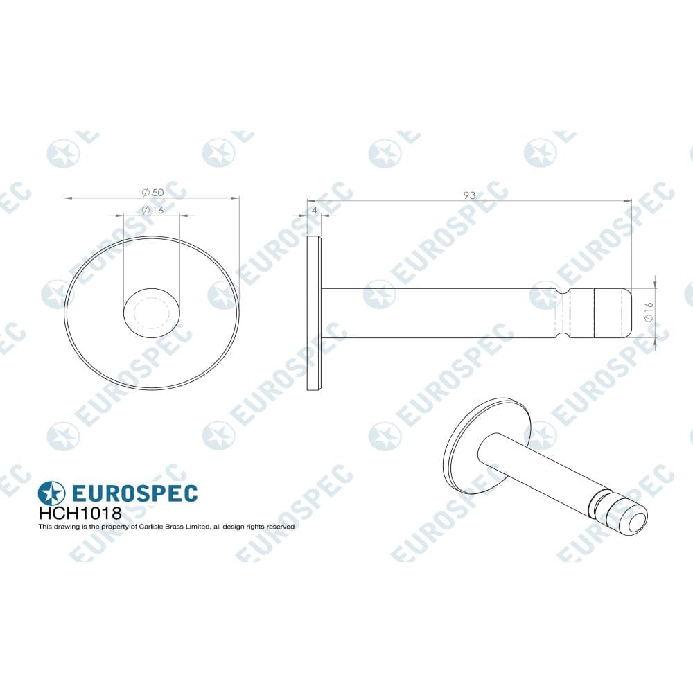 Eurospec Accessories Satin Stainless Steel / Single Coat Hooks Eurospec - Coat Hook - Satin Stainless Steel