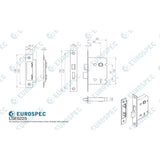 Eurospec Locks & Latches Electro Brass / 2 Lever Rebated Sashlock / 2.5" / 65mm Eurospec - Contract 2 Lever Sashlock Rebated 64mm - Electro Brassed