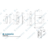 Eurospec Locks & Latches Electro Brass / 3 Lever Sashlocks / 3" / 76mm Eurospec - Contract 3 Lever Sashlock 76mm - Electro Brassed